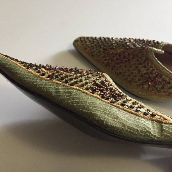 Beaded backless slings with kitten heel - Picture 7 of 7